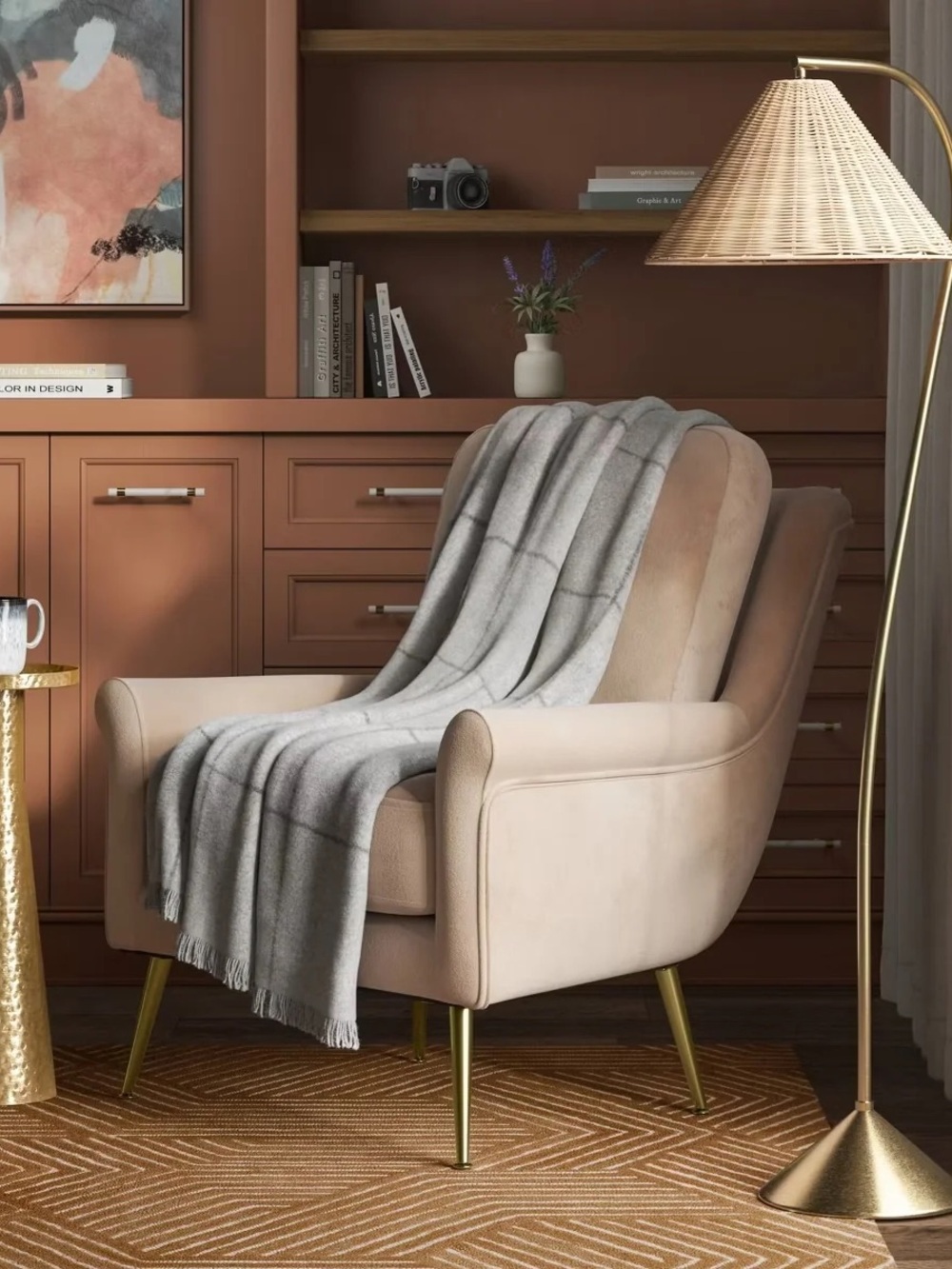 Threshold Windowpane Boucle Throw Blanket •Cray/Charcoal•